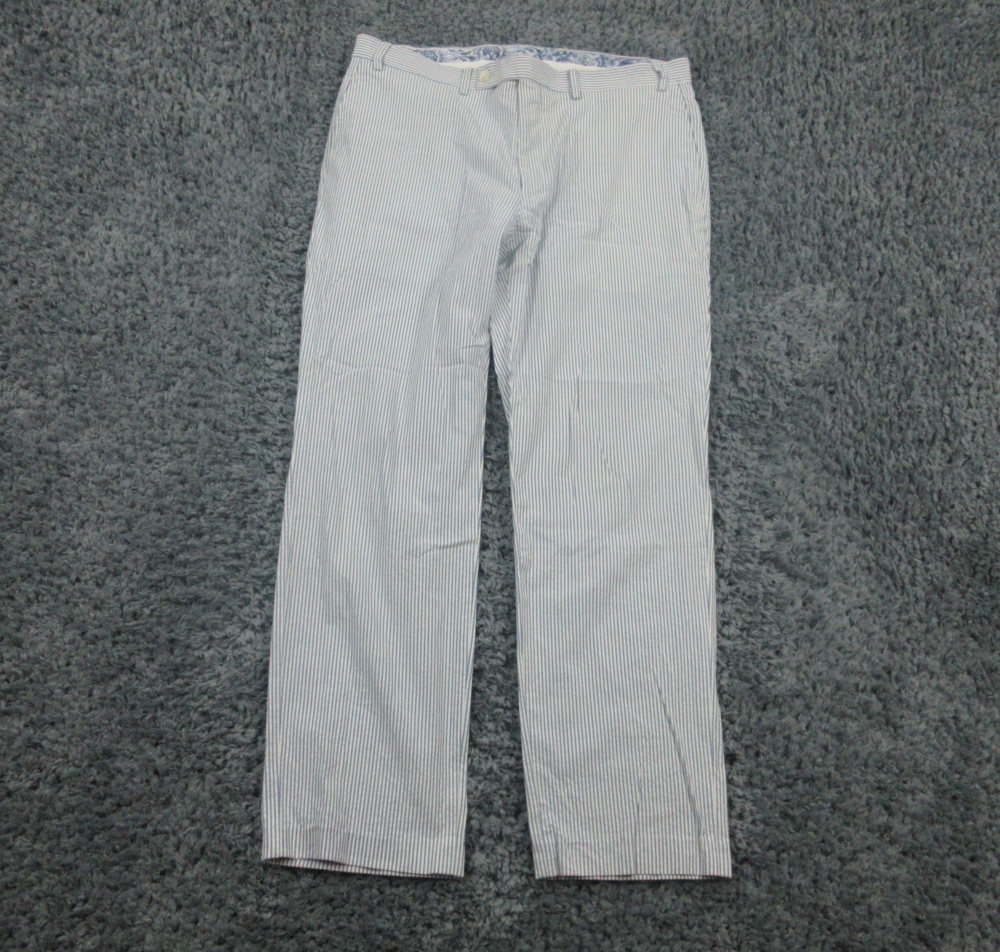 Lauren Ralph Lauren Pants Mens 36x32 Blue White Striped Dress Pant 35x29*